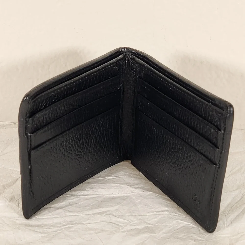 Gucci Canvas Black Men's Web Tab GG Guccissima Bifold Wallet